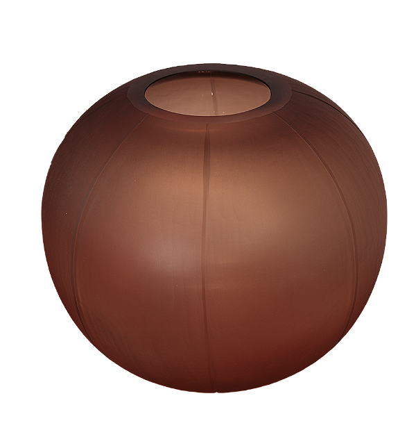 Vaso em Vidro Marrom Redondo Fosco Tamanho - P