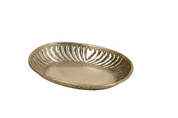 PRATO DECORATIVO DE METAL ALPACA M