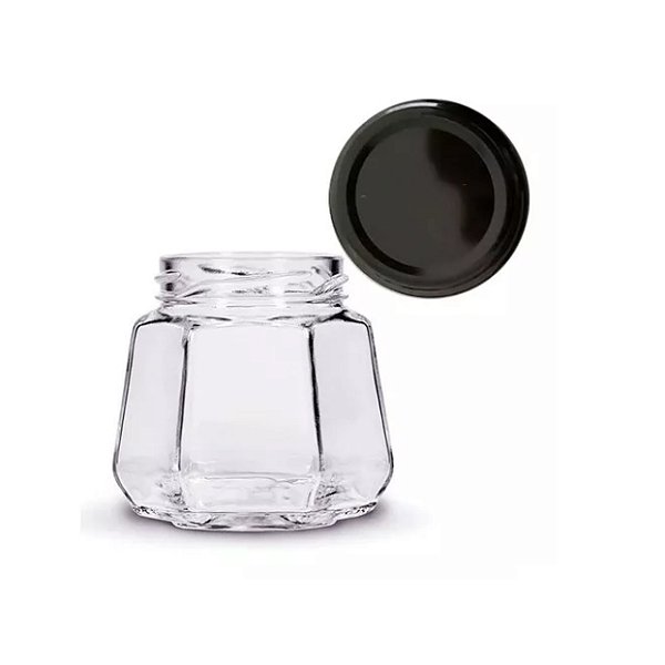 Pote De Vidro Sextavado 230ml