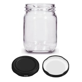 Pote de vidro 200ml com tampa metálica - kit com 10un