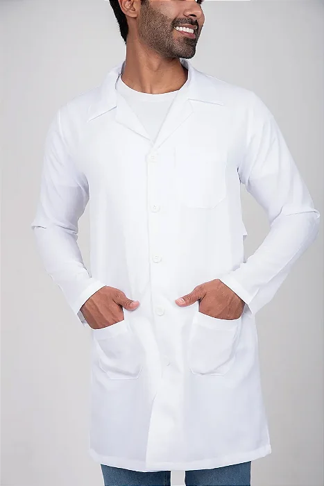 Jaleco Masculino Basico Oxford Longo Manga Longa