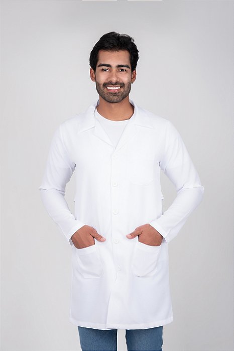 Jaleco Masculino Basico Oxford Longo Manga Longa