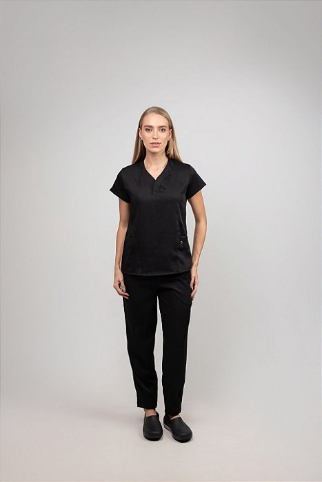 Conjunto Feminino Gabardine Premium Decote V Transpassado