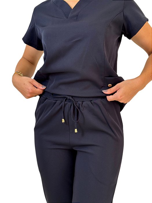 Conjunto Feminino Gabardine Premium Decote V Transpassado