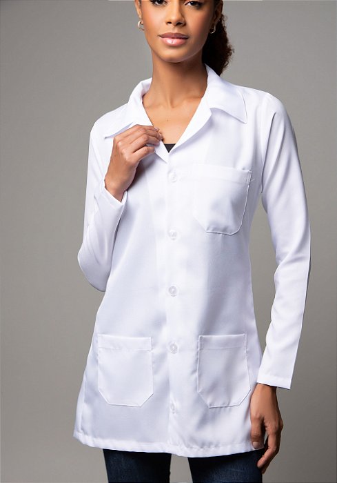 Jaleco Feminino Acinturado Oxford Super Basic