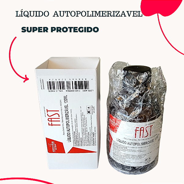 Resina Acrílica Auto Polimerizavel Líquida FAST (120 ml) -