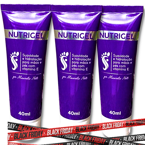 KIT Nutrigel - (3) Unidades Gel Hidratante para Mãos e Pés - Podólogo Maurélio Neto