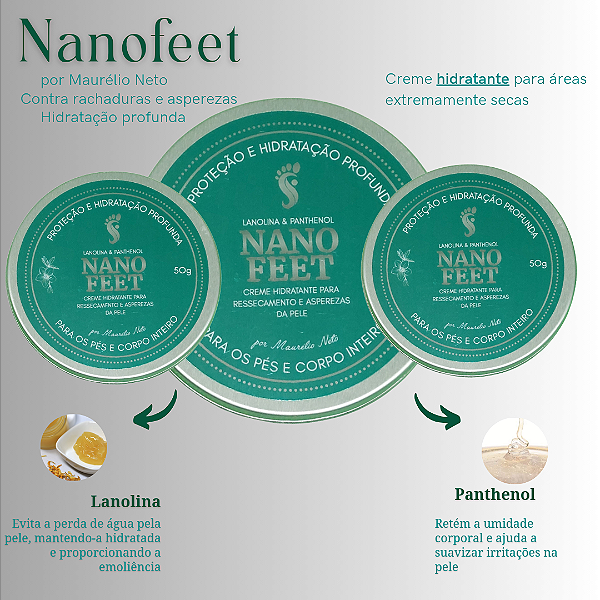 KIT Nanofeet 50g - (3)Unidades Creme de Hidratação para Rachaduras