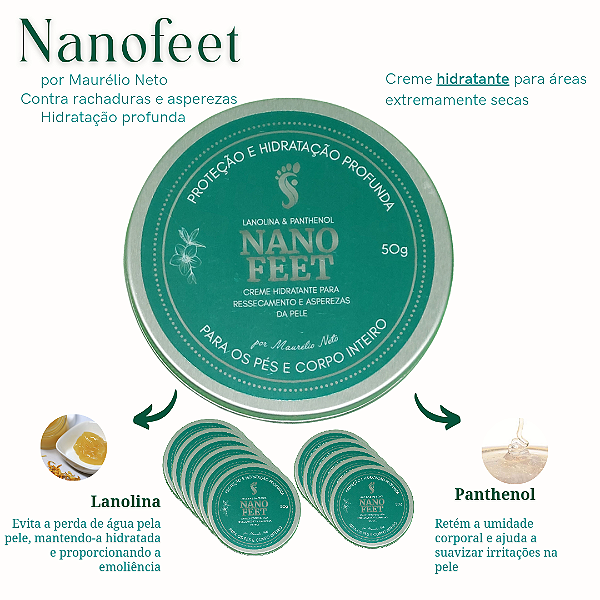 KIT Nanofeet 50g - (10)Unidades Creme de Hidratação para Rachaduras .(SUPER OFERTA)