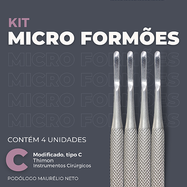 Kit micro Formão modificado tipo C - Thimon 4 Unidades