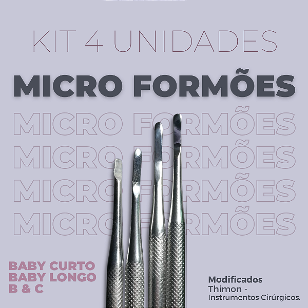 Kit de Formões Variados THIMON 4 Instrumentos  b/c baby ponta curta e longa