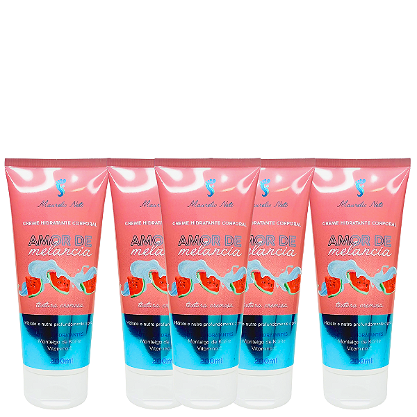 AMOR DE MELANCIA CREME HIDRATANTE CORPORAL - 200ml (5) UNIDADES