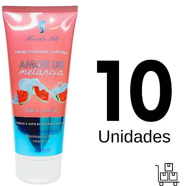 AMOR DE MELANCIA CREME HIDRATANTE CORPORAL - 200ml (10) UNIDADES