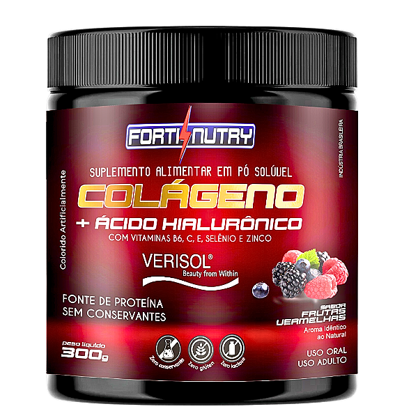 COLÁGENO + ÁCIDO HIALURÔNICO + ASSOCIAÇÕES FORTINUTRY EM PÓ SOLÚVEL 300 GRAMAS