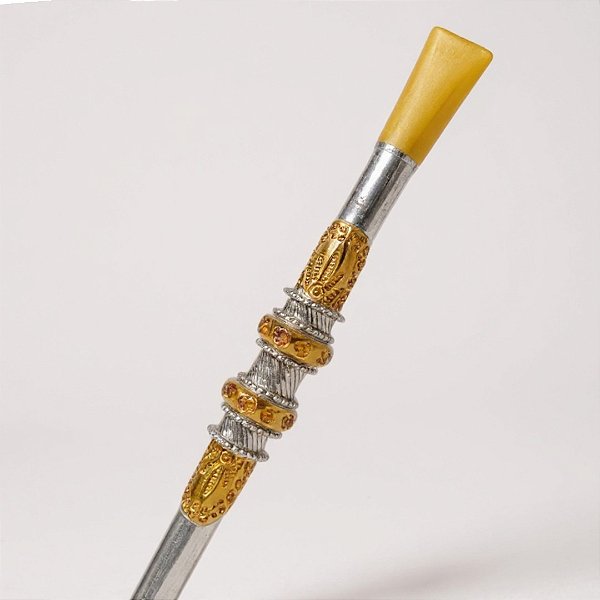 Bomba Prata 600 Ouro 12k com anéis de ouro e folhas de ouro