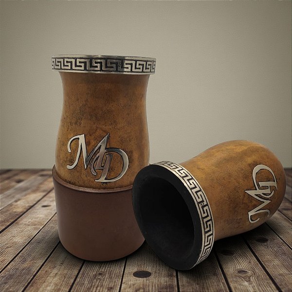 Cuia Bago de Touro | Virola 100% Alpaca e Marca Entalhada | Joalheria RR