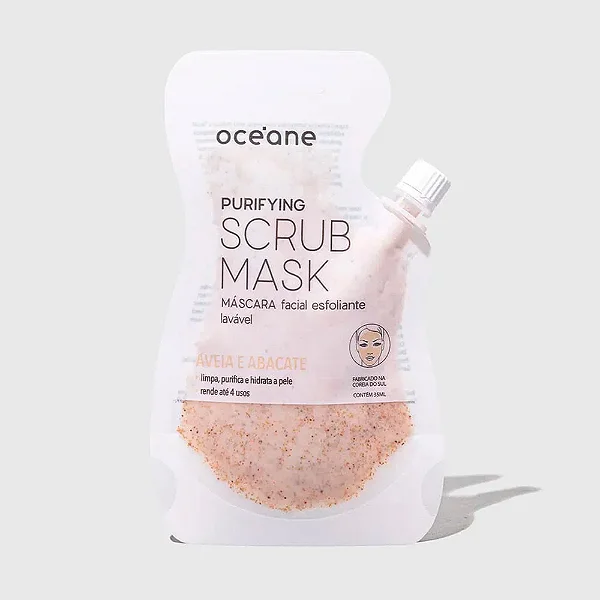 Máscara Facial Esfoliante De Aveia E Abacate - Purifying Scrub Mask 35ml