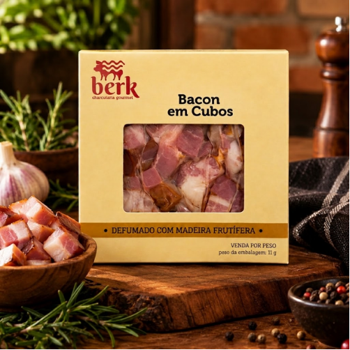 BACON DEFUMADO ARTESANAL EM CUBOS 150G