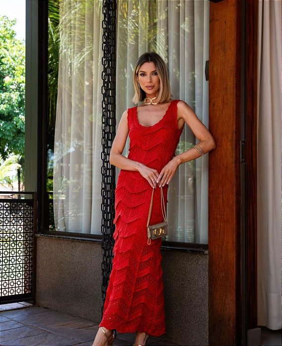 Vestido Tricot Rendado Bia