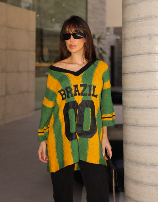 Tee Blusa Tricot Brasil Listras
