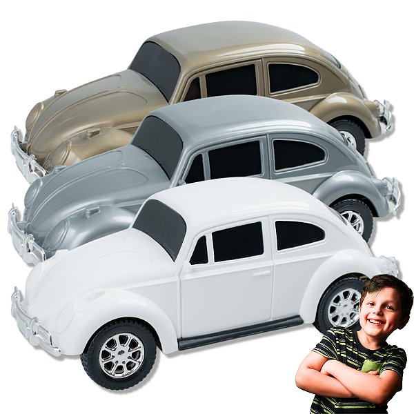 Kit 3 Carrinhos Miniatura Fusca Infantil Colecionavel Menino Sortidos