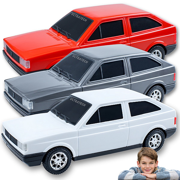 Kit 3 Carrinhos Clássico Antigo Gol Quadrado Volkswagen Miniatura Colecionável Menino