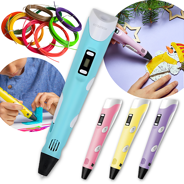 Caneta 3d Impressora Profissional + Refil + Cabo Usb Diversão Garantida