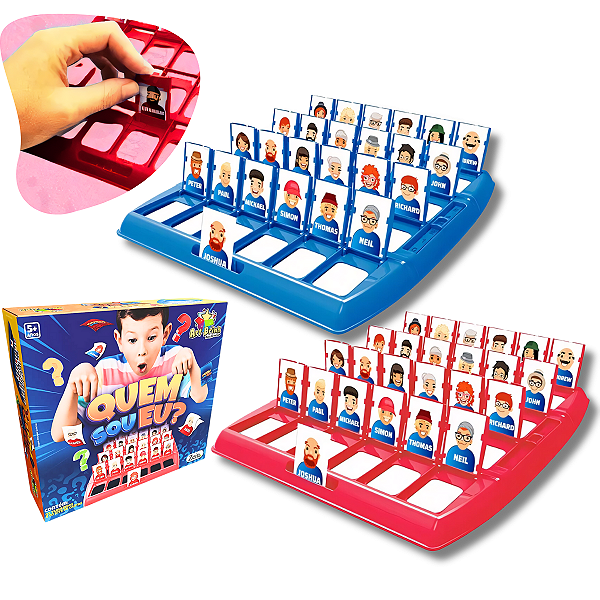 Jogo Quem Sou Eu Educativo Tabuleiro Cartas Advinha Diversão em Família - Envio Imediato