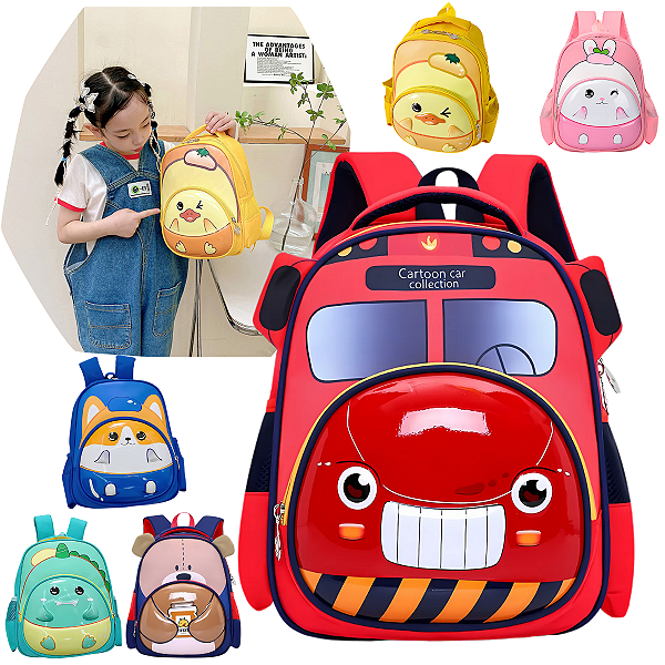 Mochila Infantil Bichinhos para Criança Bebê Escola Creche Passeio Resistente Lançamento