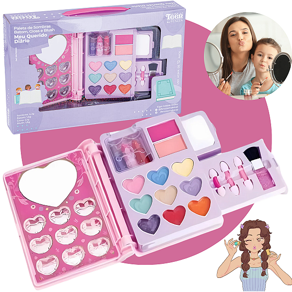 Maquiagem Infantil Paleta Sombras Meu Querido Diário Fenzza Envio Imediato