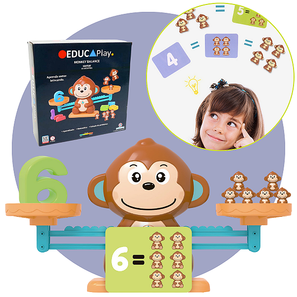 Jogo Educativo Matemático Números Balança Macaco Brinquedo ENVIO IMEDIATO