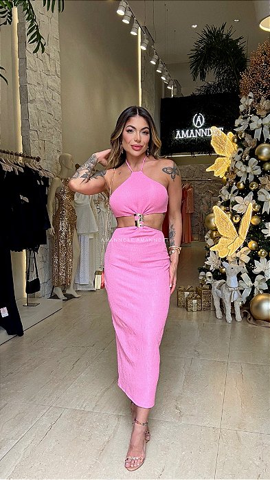 Vestido Midi Malha Texturizada