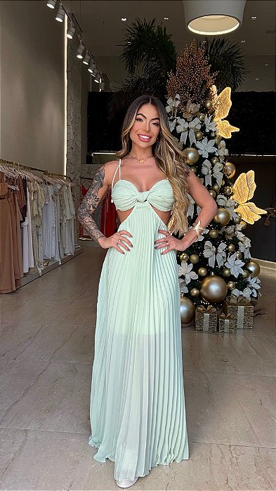 Vestido Longo Plissado 5 estrelas !