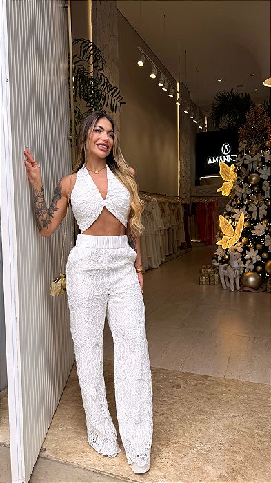 Conj. Calça Guippir Coleção festas !