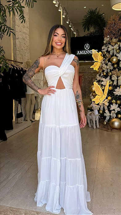 Vestido Longo Crepe Voau 5 Estrelas !