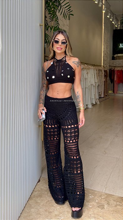 Conj. Calça/Short/Cropped Tricot !