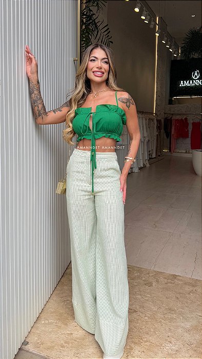 Conj. Calça Pantalona/Cropped 5 Estrelas !