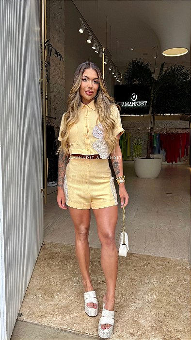 Conj. Cropped/Short Linho 5 Estrelas !