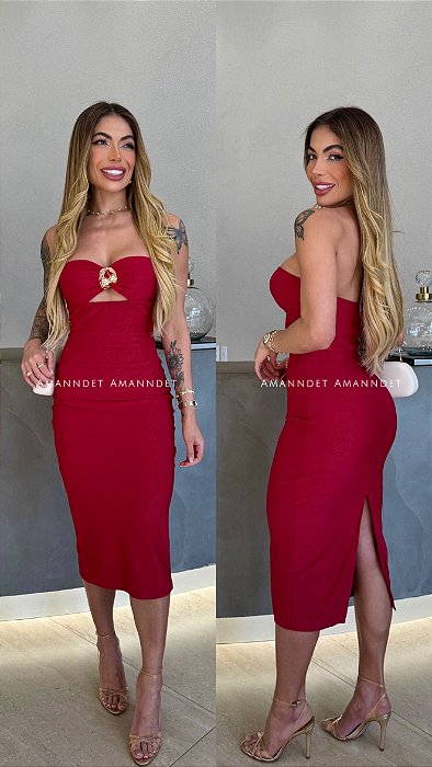 Vest. Midi Cereja Água de Coco !