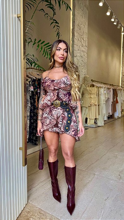 Conj. Bata/Short Boho Animal Print !