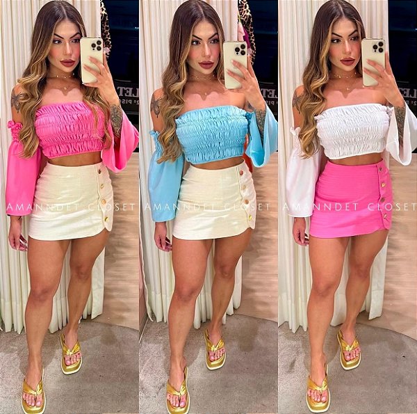 Cropped Lastex Ciganinha !