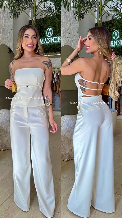 Conj. Cropped Fivelas Costas/Pantalona “My” !