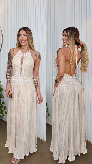 Vestido Longo/Plissado 5 Estrelas !