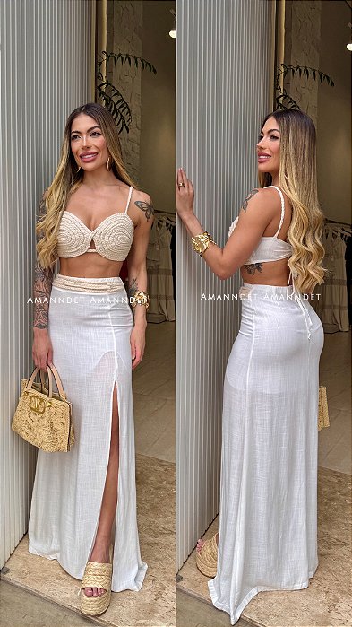 Conj. Top/Saia Fenda Corda !