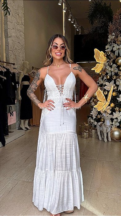Vestido Longo Crochê 5 Estrelas !