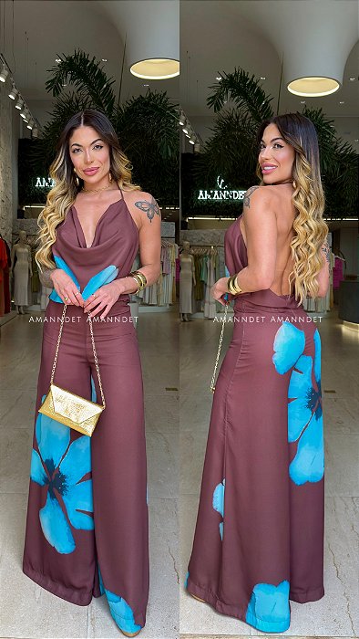 Conj. Crepe Pantalona Degagê/Flor 5 Estrelas !