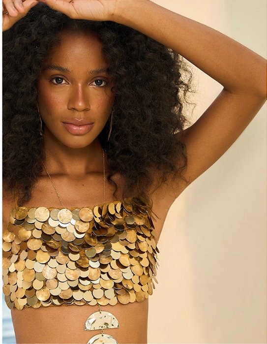 Cropped Basic Comfort Com Paetês Open !