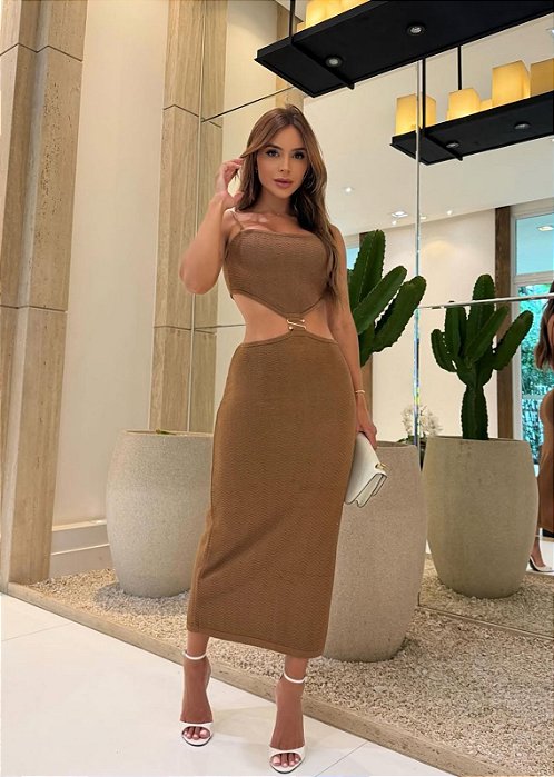 Vest. Iris Tricot Aviamento Central Longuete !