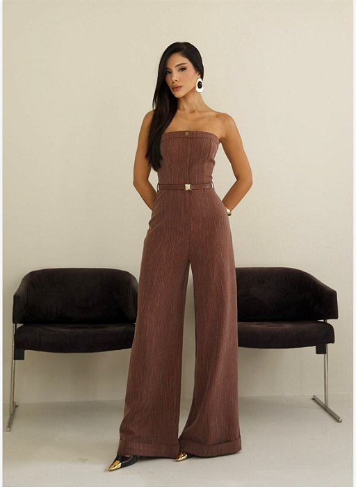 Macacão Alfaiataria Risca de Giz TQC/Cinto 5 Estrelas !