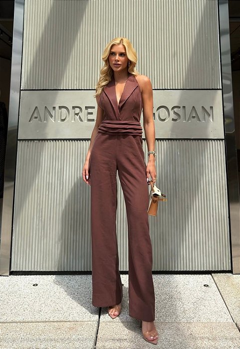 Macacão Alf. Lapela Acetinado/Pantalona 5 Estrelas !